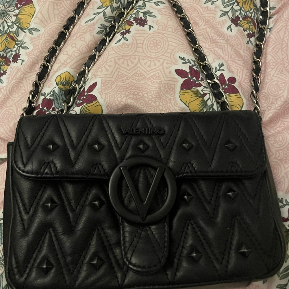 Valentino Black Rockstud Quilted Women's Bag